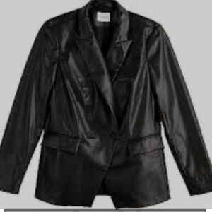 Black Faux Leather Jacket Great Condition